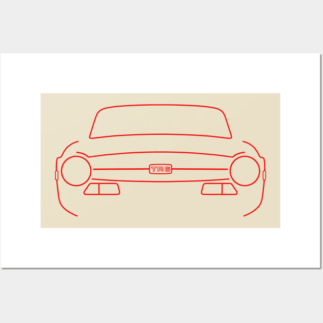 Triumph TR6 classic car outline graphic (red) Wall Art by soitwouldseem